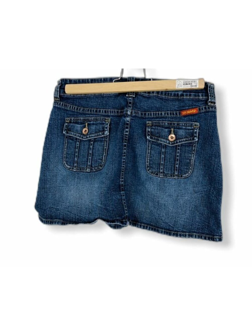 !It Jeans Mini Skirt Juniors Womens 5/6 Dark Blue Denim 4 Pocket Micro IT A-Line - Picture 4 of 8